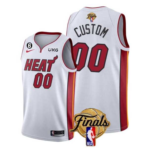Men & Youth Customized Miami Heat Active Player White 2023 Finals Association Edition With NO.6 Patch Stitched Jersey